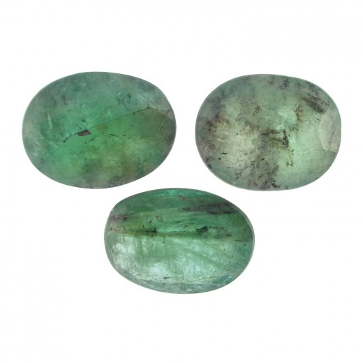 Green Emerald – 15.31 Carats (Ratti-16.91) Panna ~ 3 Pcs Seller Pack